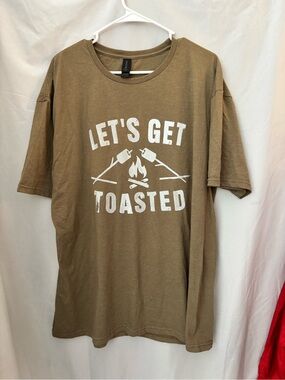 Gildan Brown 'LET'S GET TOASTED' Short Sleeve Tee